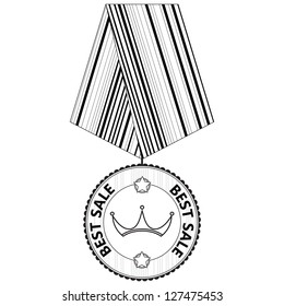 Best choice label stylized as barcode and reward