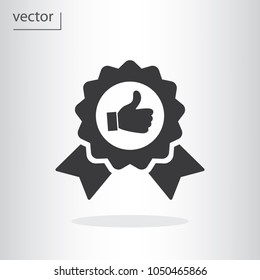 best choice label with thumb up icon - vector illustration EPS 10, flat design icon