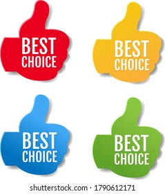 Best Choice Labels Big Set Isolated White Background With Gradient Mesh, Vector Illustration