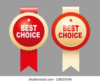 Best choice labels with ribbon. Vector