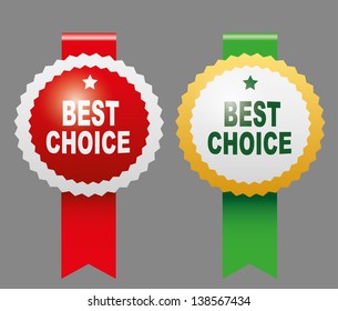 Best choice labels with ribbon. Vector