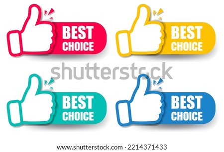 Best Choice Labels Set Isolated With Gradient Mesh, Vector Illustration