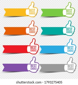 Best Choice Labels Set With Transparent Background With Gradient Mesh, Vector Illustration
