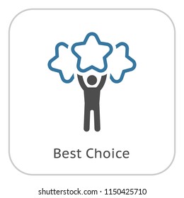 Best Choice Line Icon. Client Satisfaction symbol. Customer Relationship Management. Isolated UI element.