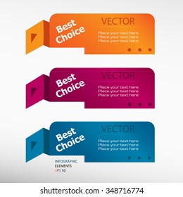 Best choice message on origami paper banners. Can be used for workflow layout, diagram, business step options, banner, web design