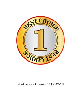 Best choice with number one label icon in flat style on a white background