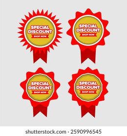 Best choice, order now, special offer, free delivery sale banners. red ribbons, tags and stickers. Vector illustration.