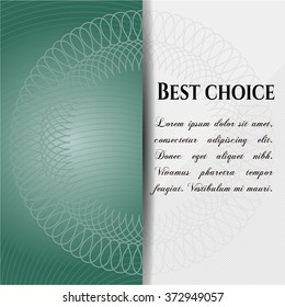 Best Choice poster or banner