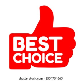 Best Choice Product Thumb Tag Banner Illustration. Orange Vector Element for shop retail