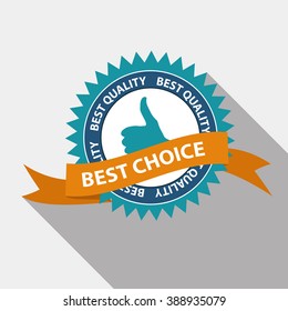 Best Choice Quality Label Set in Flat Modern Design with Long Shadow. Vector Illustration EPS10