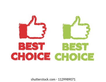 Best choice red label - icon isolated on white background