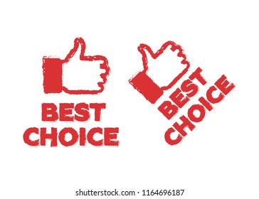 Best choice red label - icon isolated on white background