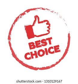 Best choice red label - icon isolated on white background