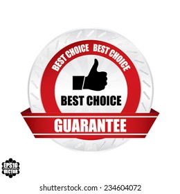 Best choice red label - icon isolated on white background , vector illustration.