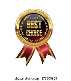 Best choice red label with ribbons