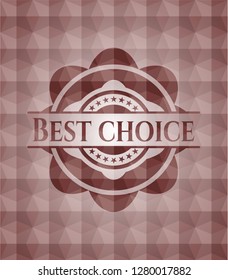 Best Choice red seamless geometric pattern emblem. Seamless.