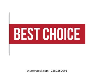 mejor elección ilustración de banner vector rojo aislado en fondo blanco