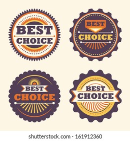 Best choice retro labels. Vector illustration.