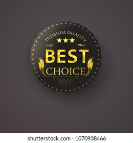 best choice round label, vector illustration award