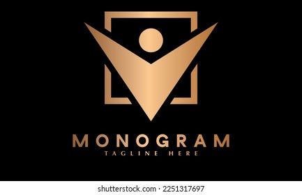 Mejor opción o icono de servicio de selección con marca de graduación modelo de logotipo de vector monograma abstracto