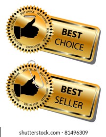 BEST CHOICE and BEST SELLER stickers-vector