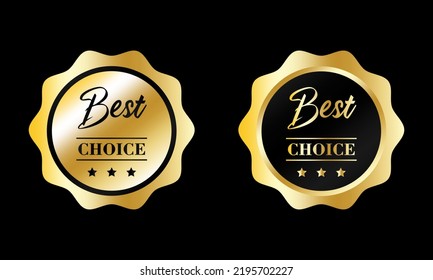 Best Choice Shiny Golden Badges with three stars inside - Black and Gold Color Options