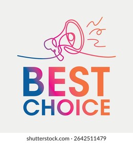 Sinal de melhor escolha, design plano de clip-art de etiqueta.