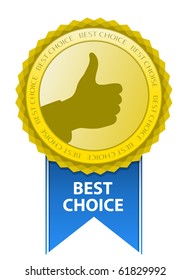 Best Choice Sign. Thumb Up Gesture.