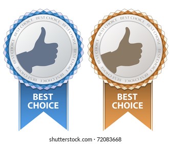 Best Choice Sign. Thumb Up Gesture.
