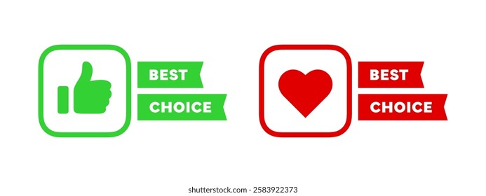 Best choice signs set. Best choice vector badges