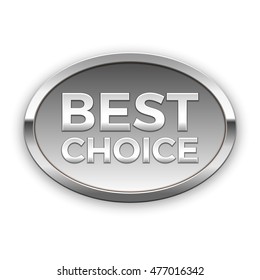 Best choice silver badge, vector