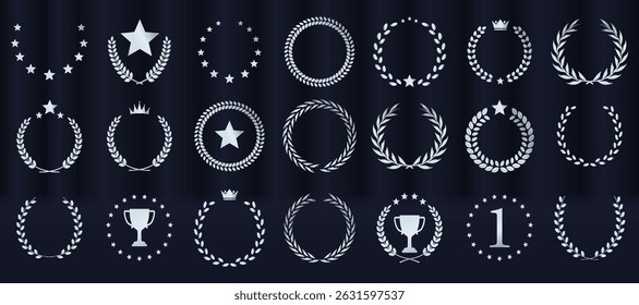 Best choice stamp shines with celebratory prestige layout. Elegant symbols for product tags, winner lists, and ads. Shining 3D elements perfect for black or white themes. Golden plant design
