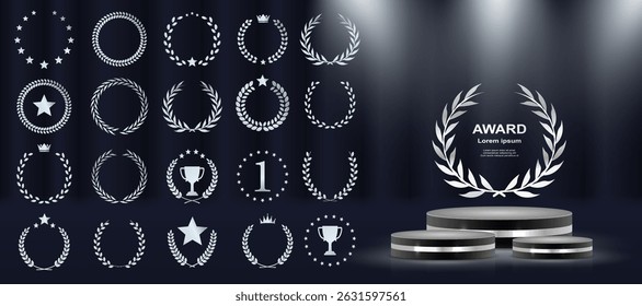 Best choice stamp shines with celebratory prestige layout. Elegant symbols for product tags, winner lists, and ads. Shining 3D elements perfect for black or white themes. Golden plant design