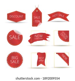 Best choice tags, vector red labels isolated on white background. New tag ribbon and banner vector.