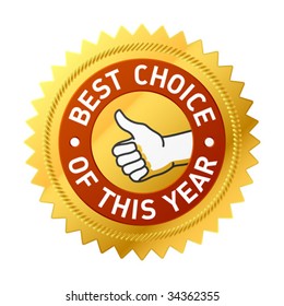 Etiqueta "Mejor elección de este año". Vector.