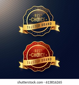 best choice trusted brand golden label and badge set
