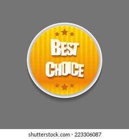 Best choice vector bright icon with stars and slogan