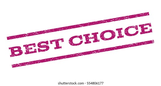 Best Choice watermark stamp. Text tag between parallel lines with grunge design style. Rubber seal stamp with unclean texture. Vector purple color ink imprint on a white background.