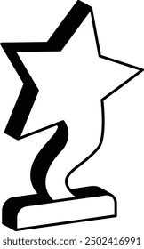 Mejor coreógrafo premio Vector de diseño de icono, símbolo de símbolo de reconocimiento, expresión de signo de gratitud, ilustración de insignia distintiva, Diamond Star Swirl Dancing Shape Awards concepto isométrico