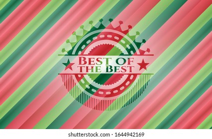 Best of the Best christmas colors style badge. Vector Illustration. Detailed.
