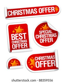 Best Christmas offers stickers set.