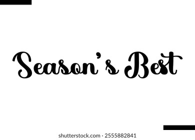 Season’s Best Christmas quotes cursive text typography 