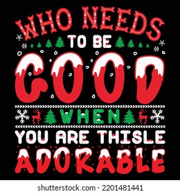 Best Christmas T-Shirt Design Vector