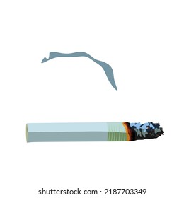 ilustración vectorial, cigarrillo mundialmente famoso de fumar aislado en fondo blanco, estilo de diseño de dibujos animados planos.