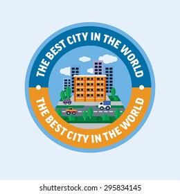 La mejor ciudad del mundo. Vector de diseño plano