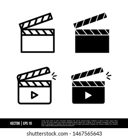 The best Clap Board icons vector collection, illustration logo template in trendy style. Suitable for many purposes.
