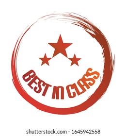 Best in class  banner vector illustration design with red round circle,excellent label isolated with white background