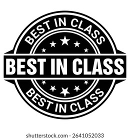 Best in Class Golden Stamp logo design vector template