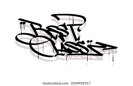 Diseño de estilo de etiqueta de graffiti BEST CLASS