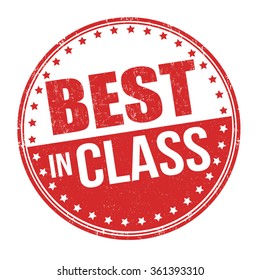 Best in class grunge rubber stamp on white background, vector illustration
